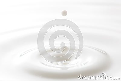 Milk drop with ripples Stock Photo