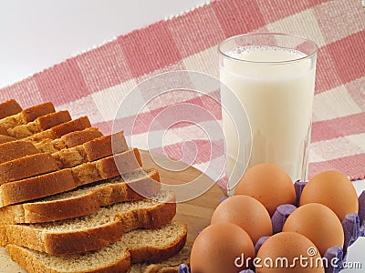 Milk, Eggs, & Bread - The Staples Stock Photo