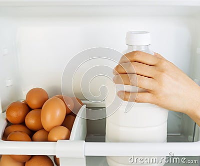 Milk and Eggs Stock Photo