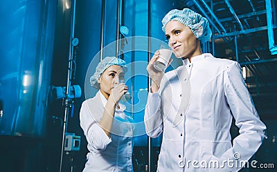 Milk factory production Stock Photo