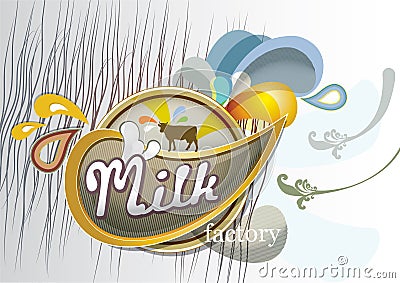 Milk factory vector background Vector Illustration