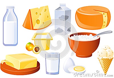 Milk and farm products Vector Illustration