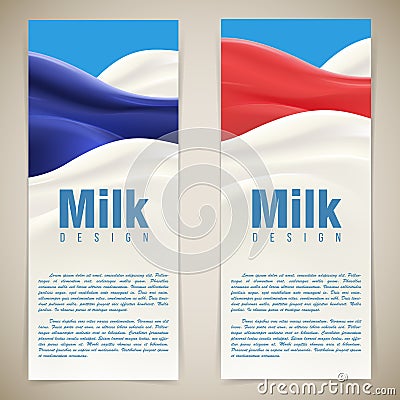 Milk flyer design vector illustration with milk splash Vector Illustration