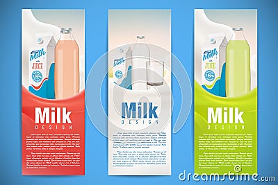 Milk flyer design vector illustration with milk splash Vector Illustration