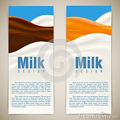 Milk flyer design vector illustration with milk splash Vector Illustration