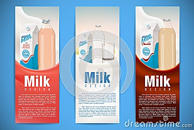 Milk flyer design vector illustration with milk splash Vector Illustration