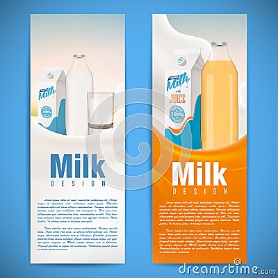 Milk flyer design vector illustration with milk splash Vector Illustration