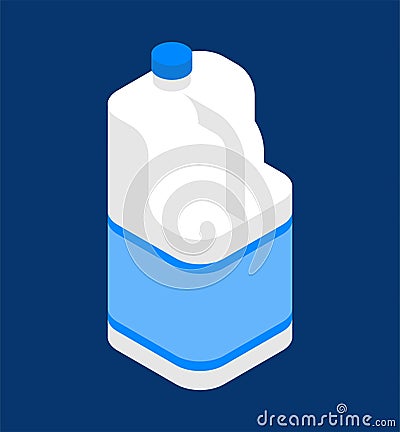 Milk Gallon isometric. plastic bottle isolated . Vector illustration Vector Illustration
