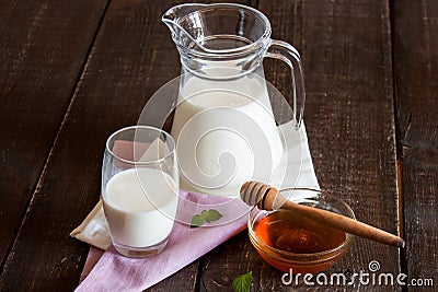 Milk and honey Stock Photo