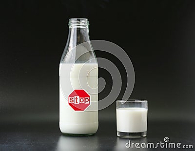 Milk intolerance Stock Photo