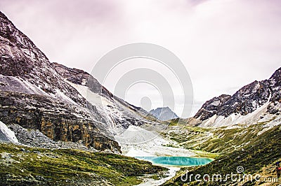 Milk lake,Daocheng&Aden of Sichuan China Editorial Stock Photo