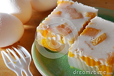 Milk Mango pudding agar Stock Photo