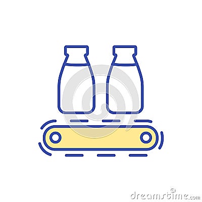 Milk manufacturing technology RGB color icon Vector Illustration