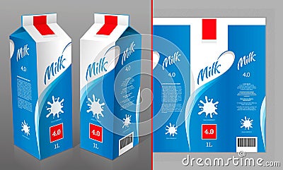 Milk package design Vector Illustration