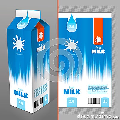 Milk package design Vector Illustration