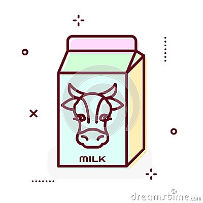 Milk package line vector icon. Vector Illustration