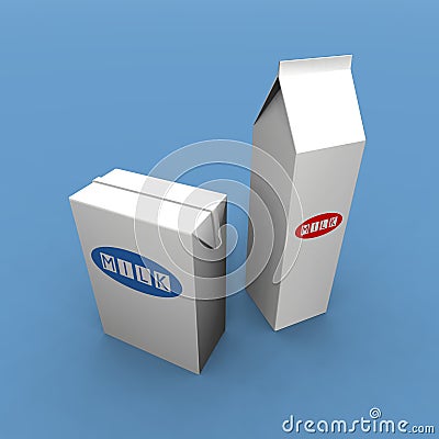 Milk packs Stock Photo