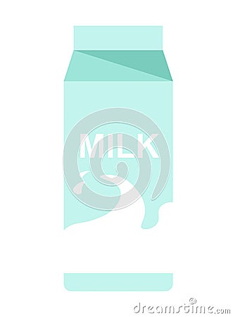 Milk paper pack with milky splash vector flat isolated icon Vector Illustration