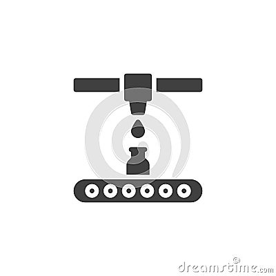 Milk pouring conveyor vector icon Vector Illustration