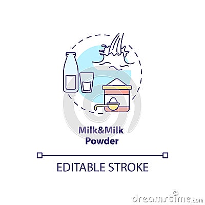 Milk and milk powder concept icon Vector Illustration