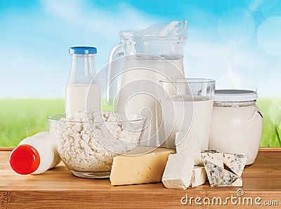 Milk products Stock Photo