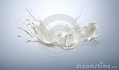 Milk splash close up, drink concept, package, illustration food, Generative AI Cartoon Illustration