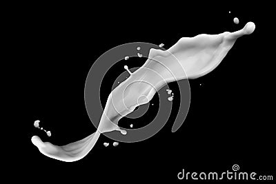 Milk splash isolated on black Stock Photo