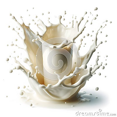 Milk splashing in a glass, showcasing a dynamic motion with fresh, healthy dairy goodness Stock Photo