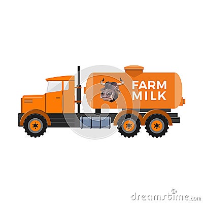 Milk tank truck Vector Illustration