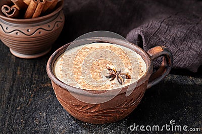 Milk tea chai latte traditional refreshing morning organic healthy hot beverage Stock Photo
