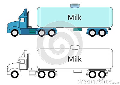 Milk Truck Transportation Illustration Cartoon Illustration