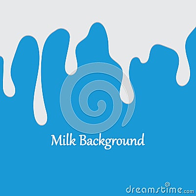 Milk White Liquid Dripping Blue Background Illustrations & Vectors Vector Illustration