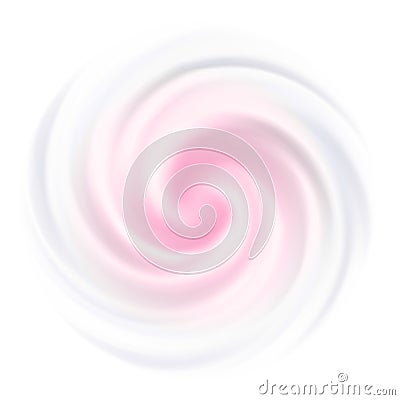 Milk, Yogurt or Cream with pink center. Vector Illustration