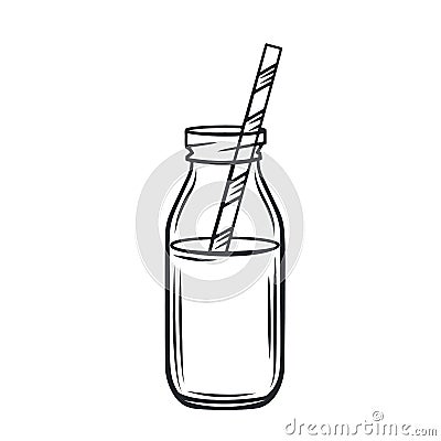 Milkshake Smoothie bottles Cartoon Illustration