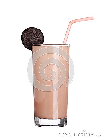 Milkshakes chocolate flavor ice cream isolated on white Stock Photo