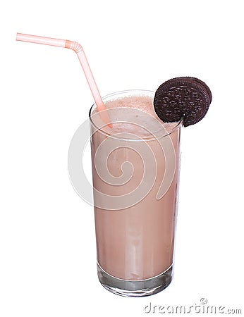 Milkshakes chocolate flavor ice cream isolated on white Stock Photo