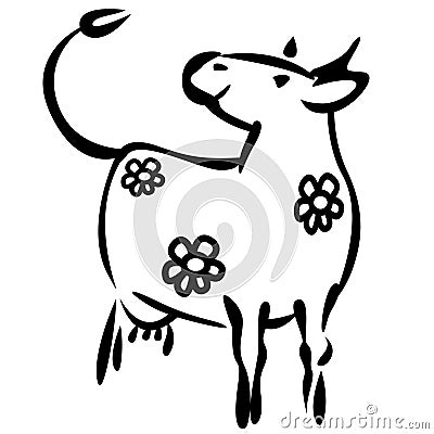 Milky cow Vector Illustration