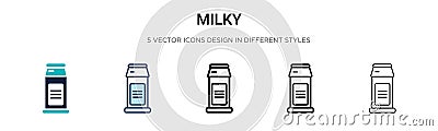 Milky icon in filled, thin line, outline and stroke style. Vector illustration of two colored and black milky vector icons designs Vector Illustration