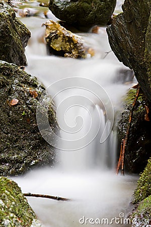 Milky waterfall Stock Photo