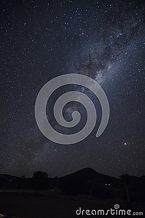 Milky way belt at night. Stock Photo