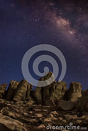 Milky Way galaxy appears in the beautiful sky Stock Photo