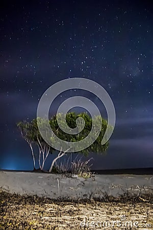 Milky Way Galaxy appears in the beautiful sky Stock Photo