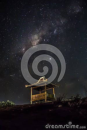 Milky Way Galaxy appears in the beautiful sky Stock Photo