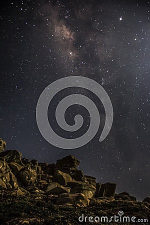 Milky Way galaxy appears in the beautiful sky Stock Photo