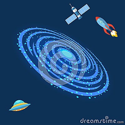 Milky Way galaxy astrology outdoor milkyway spiral astronomy space sky universe vector illustration Vector Illustration