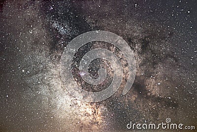 Milky Way galaxy. Core of Milky Way. Beautiful night sky. Real Starry Night. Real night sky. Stock Photo