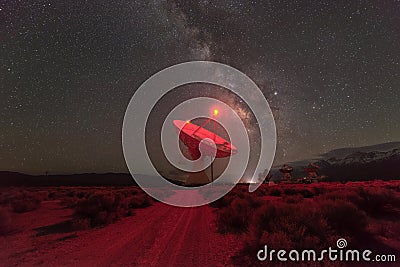 Milky Way Galaxy at Owens Valley Radio Observatory Stock Photo