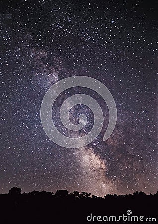 Milky Way Galaxy in Star Filled Night Sky Stock Photo