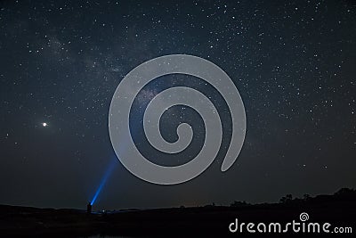 Milky way galaxy with stars and space dust in the universe Stock Photo