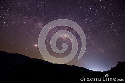 Milky way galaxy with stars and space dust in the universe, Long Stock Photo